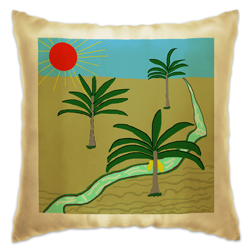 Заказать подушку в Москве. Подушка Три пальмы. Рисунок. Природа от Лана  - готовые дизайны и нанесение принтов.