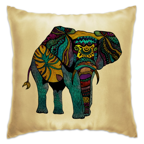 Заказать подушку в Москве. Подушка Индийский Слон от printik - готовые дизайны и нанесение принтов.