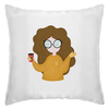 Заказать подушку в Москве. Подушка Девочка с кофе от Anastasia  - готовые дизайны и нанесение принтов.