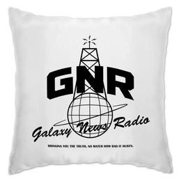 Заказать подушку в Москве. Подушка Fallout. Galaxy News Radio от geekbox - готовые дизайны и нанесение принтов.