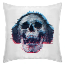 Заказать подушку в Москве. Подушка Skull loves music от Дана Столыпина - готовые дизайны и нанесение принтов.
