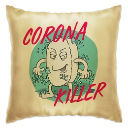 Заказать подушку в Москве. Подушка Corona Killer от Дана Столыпина - готовые дизайны и нанесение принтов.