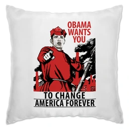 Заказать подушку в Москве. Подушка Obama Red Army от Leichenwagen - готовые дизайны и нанесение принтов.