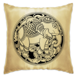 Заказать подушку в Москве. Подушка Индийский слон от BeliySlon - готовые дизайны и нанесение принтов.