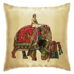 Заказать подушку в Москве. Подушка Индия "Фестиваль слонов" от RainbowSoul - готовые дизайны и нанесение принтов.