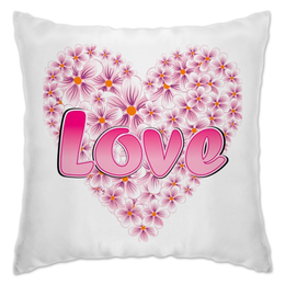 Заказать подушку в Москве. Подушка любовь из цветов от olisa - готовые дизайны и нанесение принтов.
