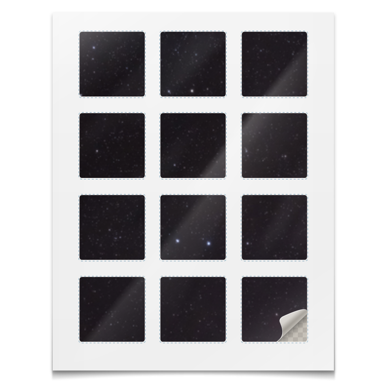 Printio Наклейки квадратные 5×5 см Наклейки космос