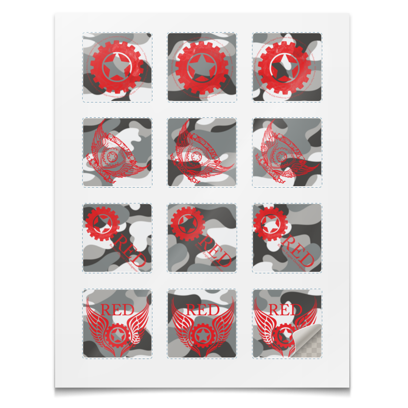 Printio Наклейки квадратные 5×5 см Наклейки red's logo