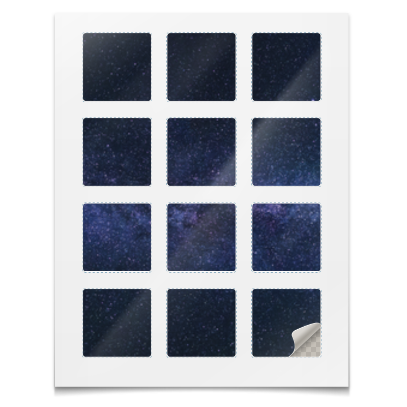 Printio Наклейки квадратные 5×5 см Наклейки космос