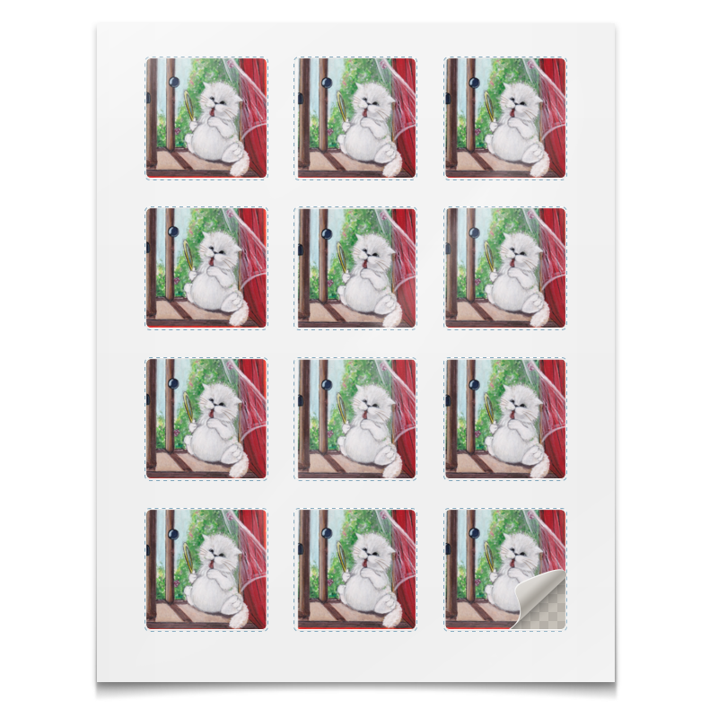 Printio Наклейки квадратные 5×5 см Кот у окна re paчехол накладка artcolor для nokia 3 2 2019 с принтом кот у окна