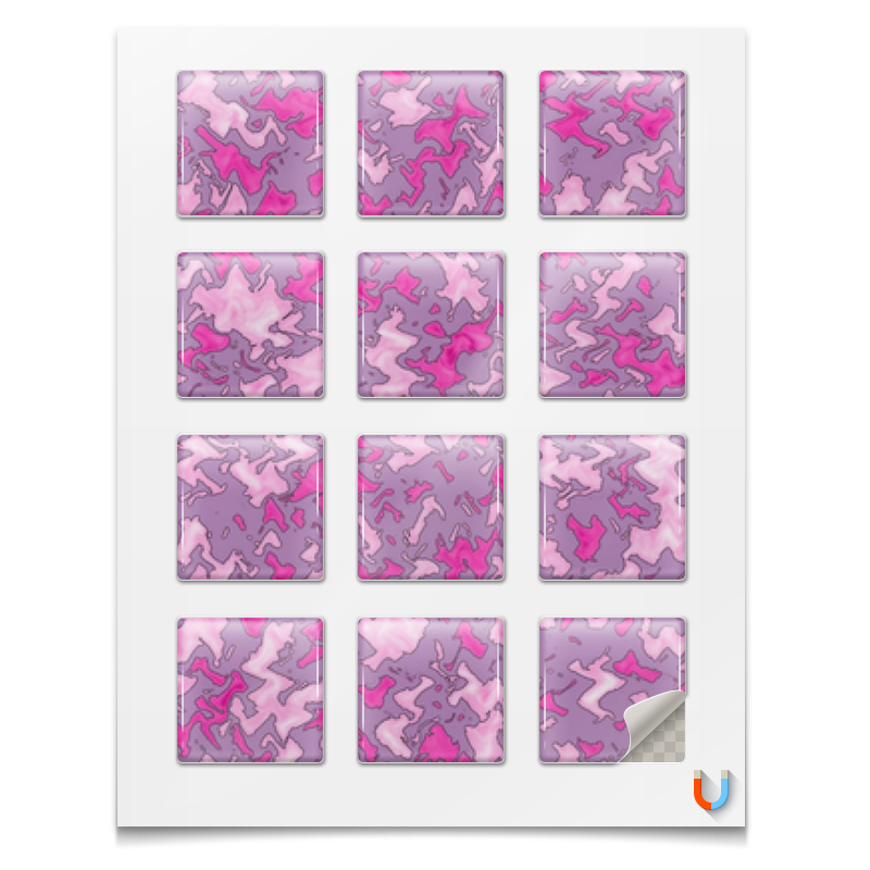 Printio Наклейки квадратные 5×5 см Камуфляж мраморный (розовый)