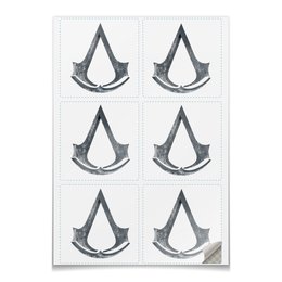 Заказать наклейки в Москве. Наклейки квадратные 9.5x9.5 см Assassin’s Creed от GeekFox  - готовые дизайны и нанесение принтов.