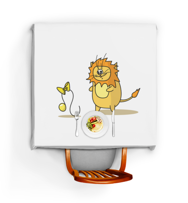 printio скатерть квадратная кот чайник самобранка Printio Скатерть квадратная Кот лев. подарок для льва