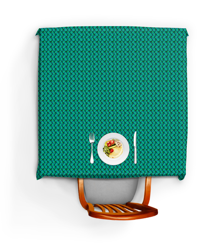 Printio Скатерть квадратная Зеленый орнамент для кухни фото