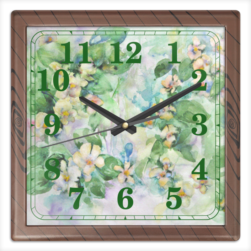Printio Часы квадратные из пластика (под дерево) Жасмин printio часы квадратные из пластика под дерево жасмин