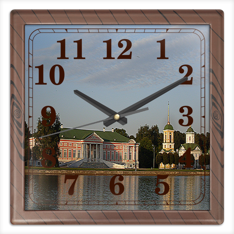 Printio Часы квадратные из пластика (под дерево) Усадьба кусково 1734 усадьба кусково