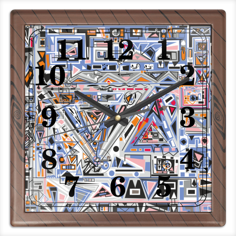 Printio Часы квадратные из пластика (под дерево) Ташизм printio часы круглые из пластика ташизм