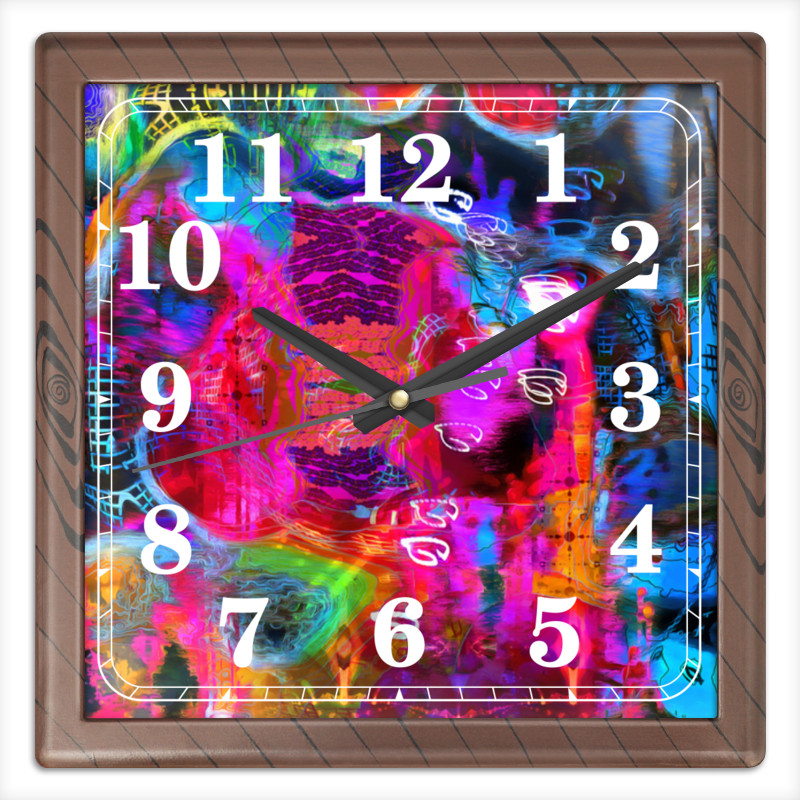 Printio Часы квадратные из пластика (под дерево) Abstract raster 372