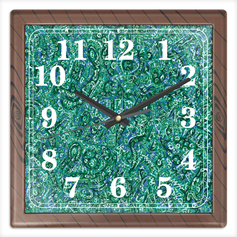 Printio Часы квадратные из пластика (под дерево) Бирюзовый printio часы квадратные из пластика под дерево часы йода