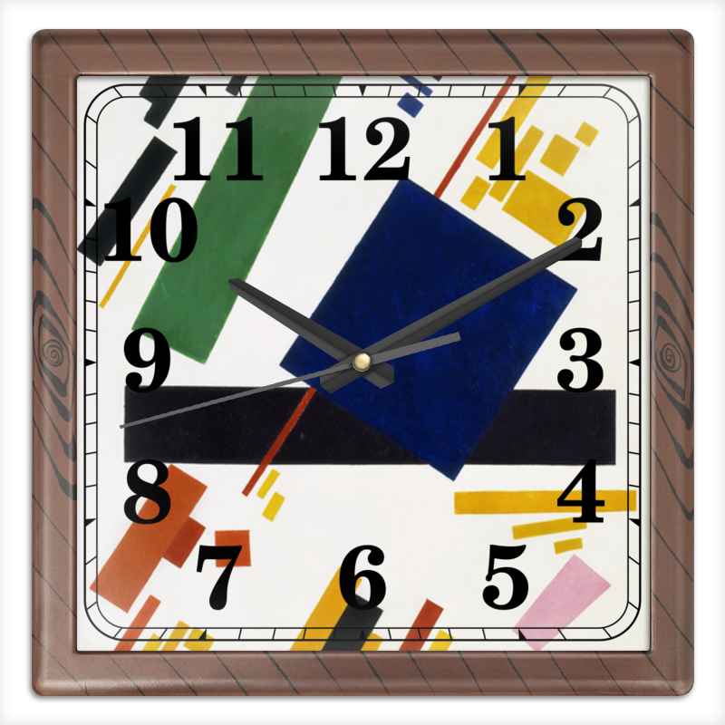 Printio Часы квадратные из пластика (под дерево) Супрематическая композиция (малевич)