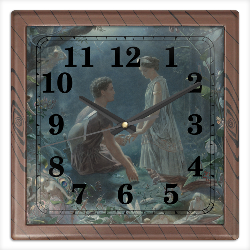 Printio Часы квадратные из пластика (под дерево) Гермия и лизандр (шекспир) (джон симмонс)