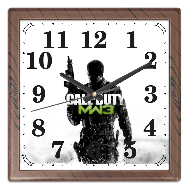 Printio Часы квадратные из пластика (под дерево) Call of duty printio часы квадратные из пластика под дерево call of duty