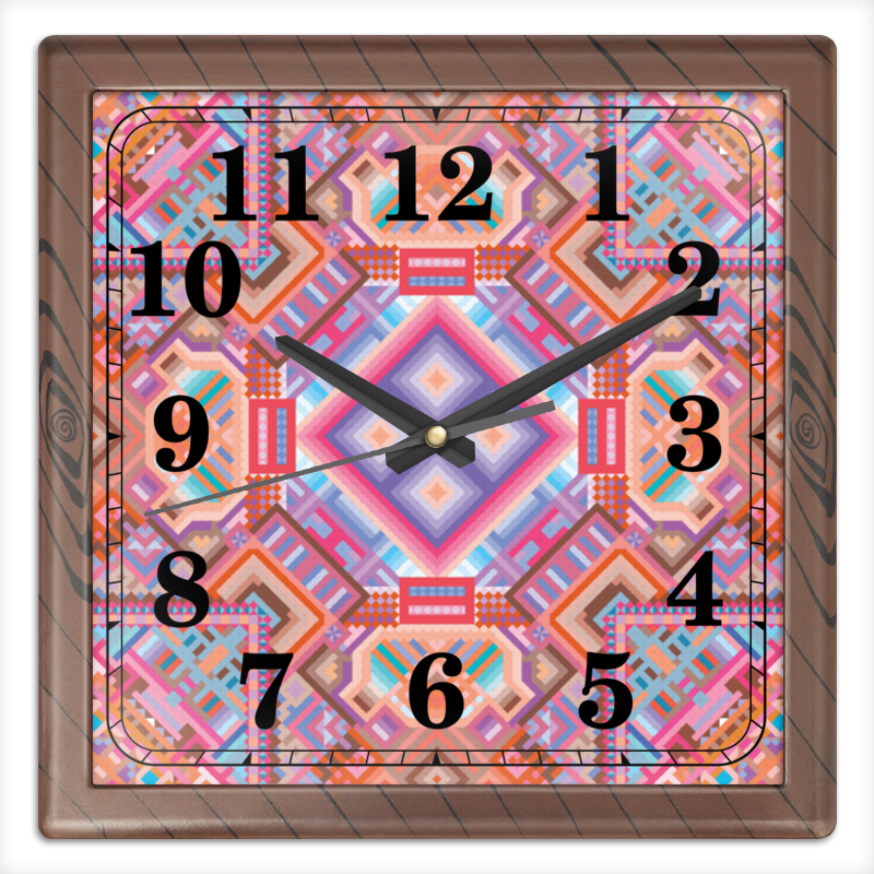 Printio Часы квадратные из пластика (под дерево) с абстрактным рисунком