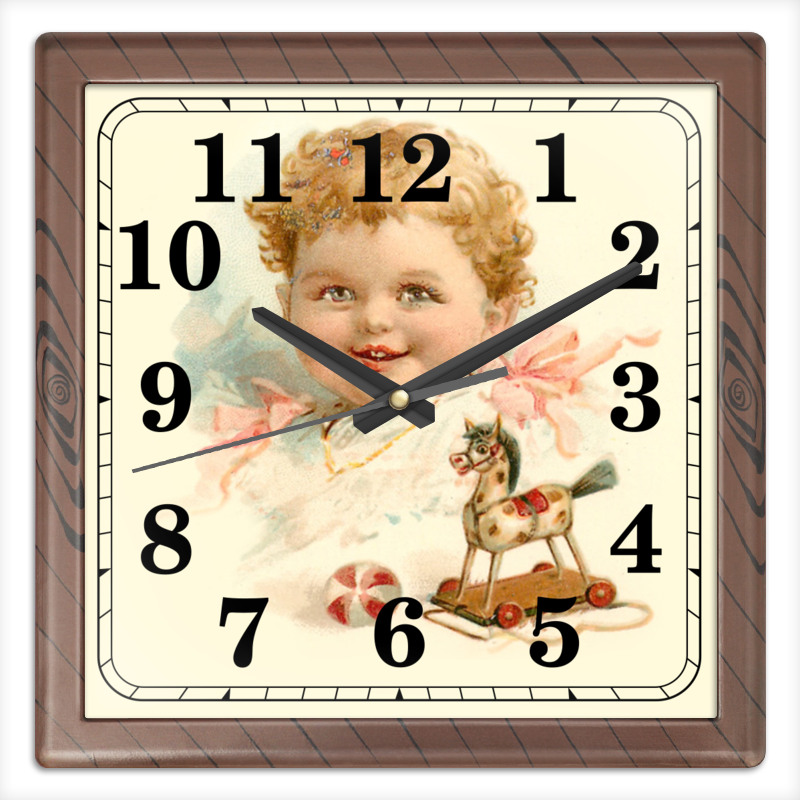 Printio Часы квадратные из пластика (под дерево) Маленький мальчик с игрушками григорян рубен маленький мальчик