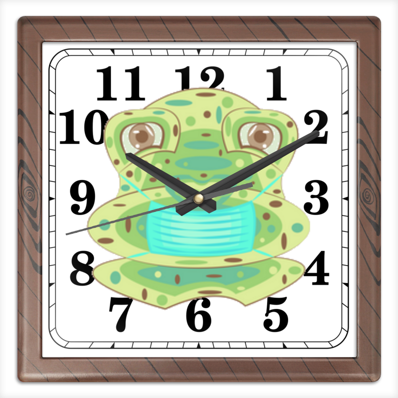 Printio Часы квадратные из пластика (под дерево) Жаба в маске printio часы квадратные из пластика под дерево жаба в маске