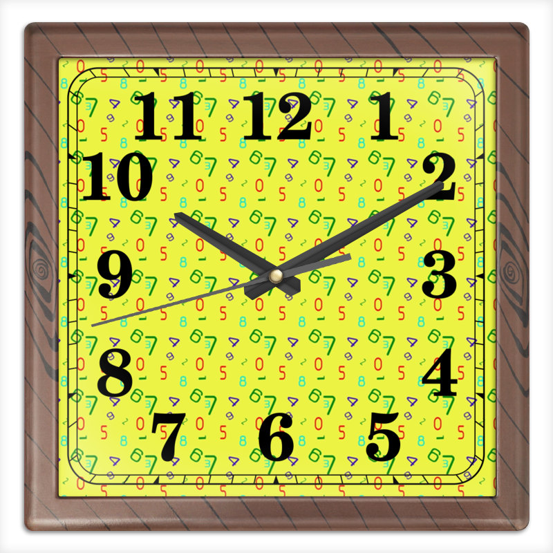 Printio Часы квадратные из пластика (под дерево) Школа цифры. графика printio часы квадратные из пластика под дерево осеннее настроение