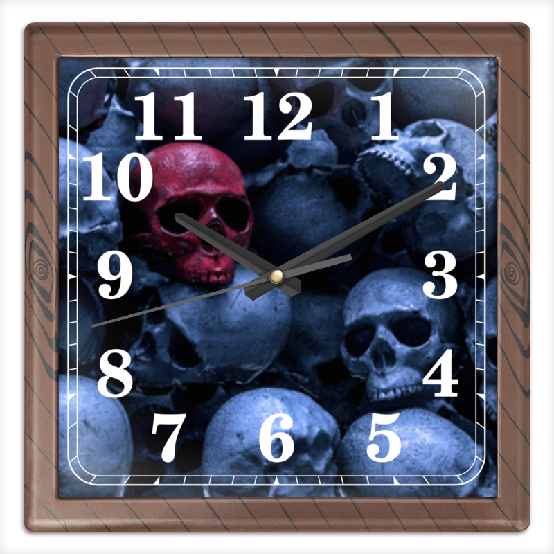 Printio Часы квадратные из пластика (под дерево) Red skull printio часы квадратные из пластика под дерево red skull
