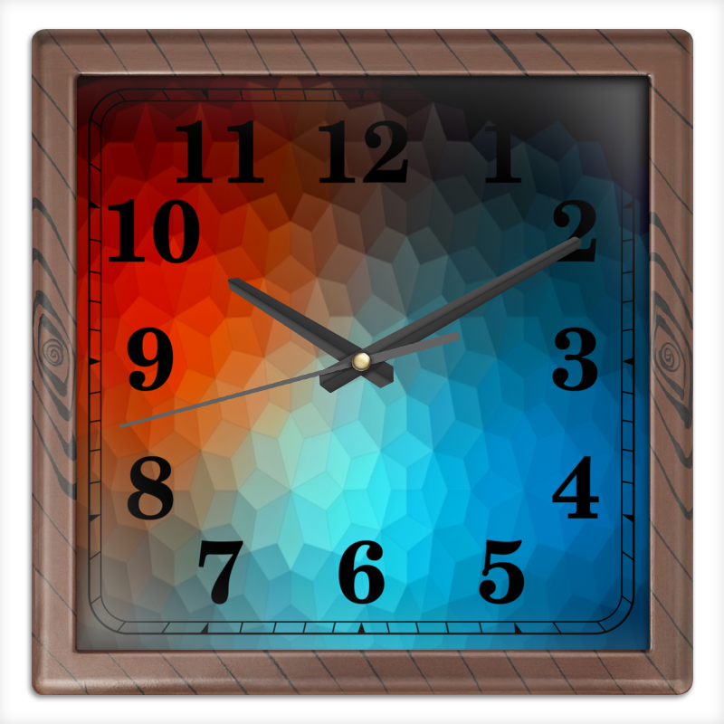 Printio Часы квадратные из пластика (под дерево) Polygon color