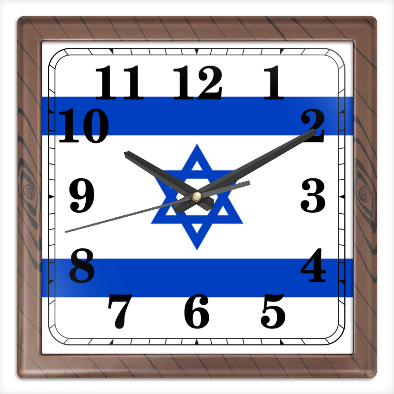 Printio Часы квадратные из пластика (под дерево) Земля обетованная - израиль! printio часы квадратные из пластика под дерево флаг конфедерации сша
