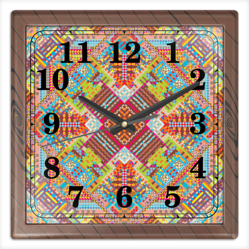 Printio Часы квадратные из пластика (под дерево) с абстрактным рисунком