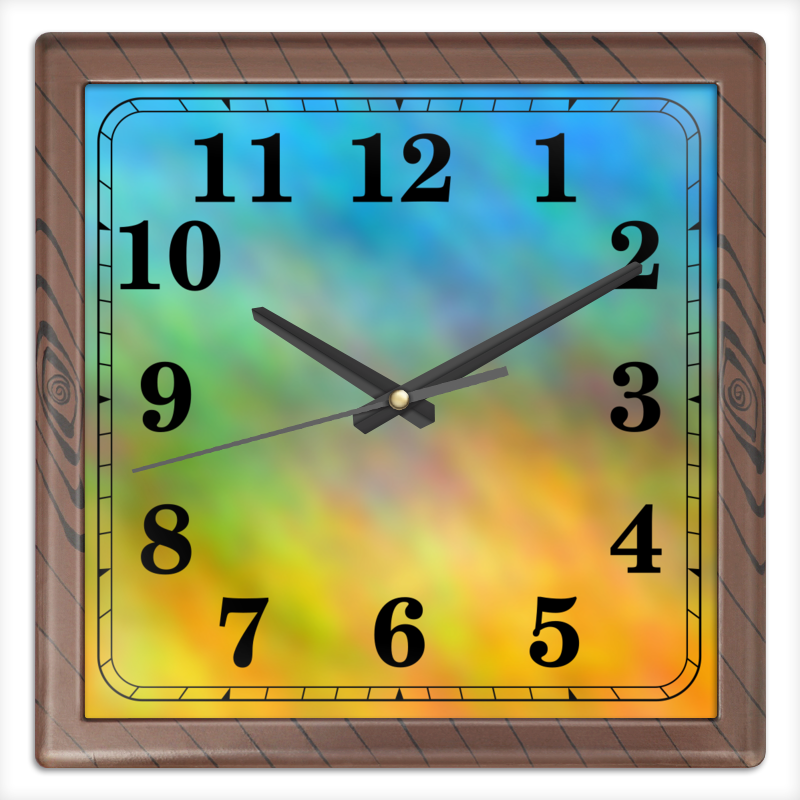 цена Printio Часы квадратные из пластика (под дерево) Рассвет цветовая композиция