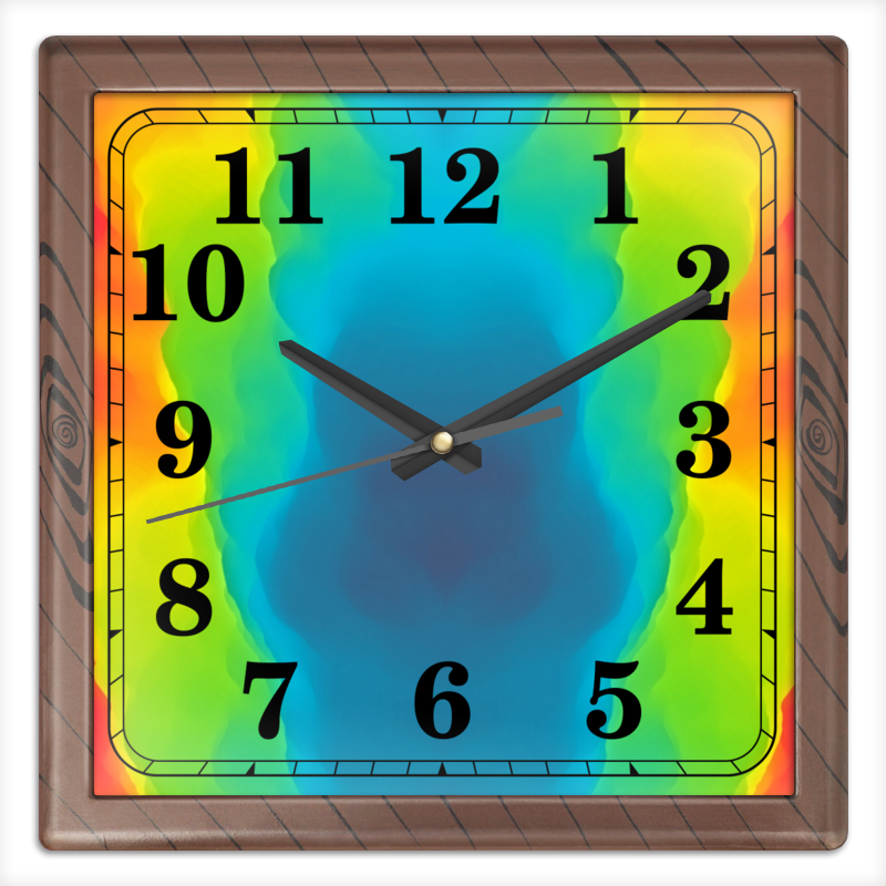 Printio Часы квадратные из пластика (под дерево) Разводы красок printio часы квадратные из пластика под дерево разводы красок