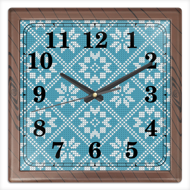 Printio Часы квадратные из пластика (под дерево) Новогодние узоры printio часы круглые из пластика новогодние узоры