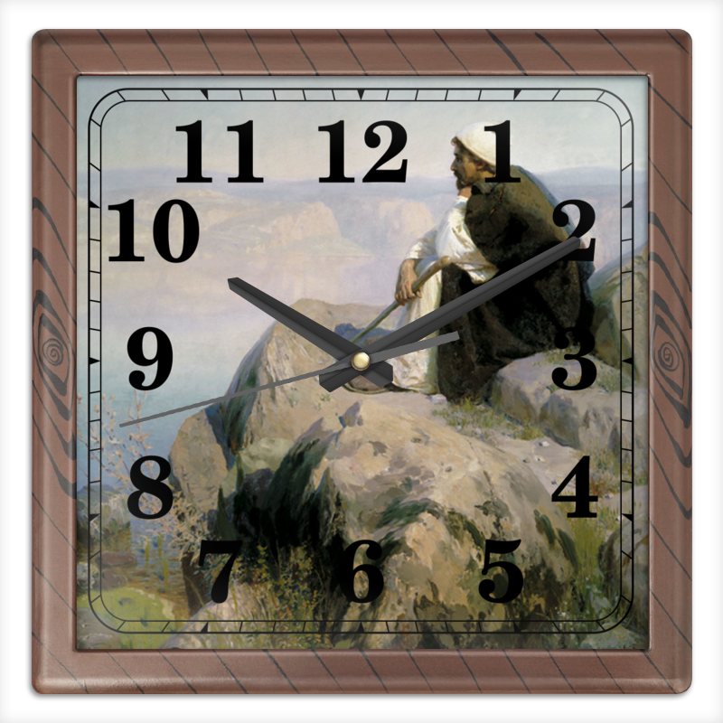 Printio Часы квадратные из пластика (под дерево) Мечты (на горе) (картина поленова) великие мастера василий поленов