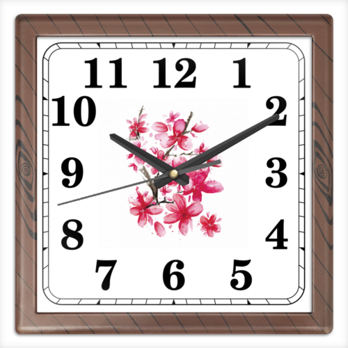 Заказать часы для офиса в Москве. Часы квадратные из пластика (под дерево) Без названия от milyaagaeva.88@gmail.com - готовые дизайны и нанесение принтов.