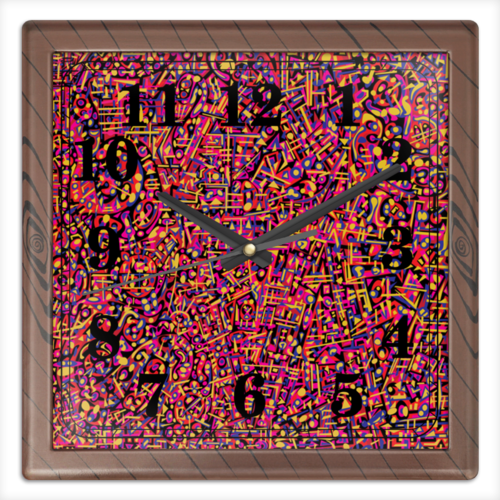 Заказать часы для офиса в Москве. Часы квадратные из пластика (под дерево) Карамель. от Vadim Koval - готовые дизайны и нанесение принтов.