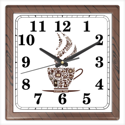 Часы квадратные из пластика (под дерево) Кофейные #1552997 в Москве, цена 1 190 руб.: купить часы для офиса с принтом от BeliySlon в интернет-магазине