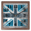 Заказать часы для офиса в Москве. Часы квадратные из пластика (под дерево) Голубой флаг Британии от ml7000@mail.ru - готовые дизайны и нанесение принтов.