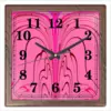 Заказать часы для офиса в Москве. Часы квадратные из пластика (под дерево) Розовые волны от Alexey Evsyunin - готовые дизайны и нанесение принтов.