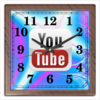 Заказать часы для офиса в Москве. Часы квадратные из пластика (под дерево) YouTube от Jimmy Flash - готовые дизайны и нанесение принтов.
