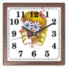 Заказать часы для офиса в Москве. Часы квадратные из пластика (под дерево) Без ума от цветов от d_ari.design@mail.ru - готовые дизайны и нанесение принтов.