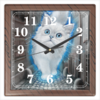 Заказать часы для офиса в Москве. Часы квадратные из пластика (под дерево) ЛУННЫЙ КОТ от Ульяна Загадкина - готовые дизайны и нанесение принтов.