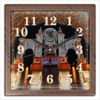 Заказать часы для офиса в Москве. Часы квадратные из пластика (под дерево) Время огней. от Eva De Peron.  - готовые дизайны и нанесение принтов.