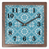 Заказать часы для офиса в Москве. Часы квадратные из пластика (под дерево) Новогодние узоры от FireFoxa - готовые дизайны и нанесение принтов.