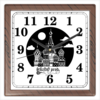 Заказать часы для офиса в Москве. Часы квадратные из пластика (под дерево) Business time от Никита Промский - готовые дизайны и нанесение принтов.