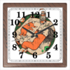 Заказать часы для офиса в Москве. Часы квадратные из пластика (под дерево) Сладкий сон от Leichenwagen - готовые дизайны и нанесение принтов.